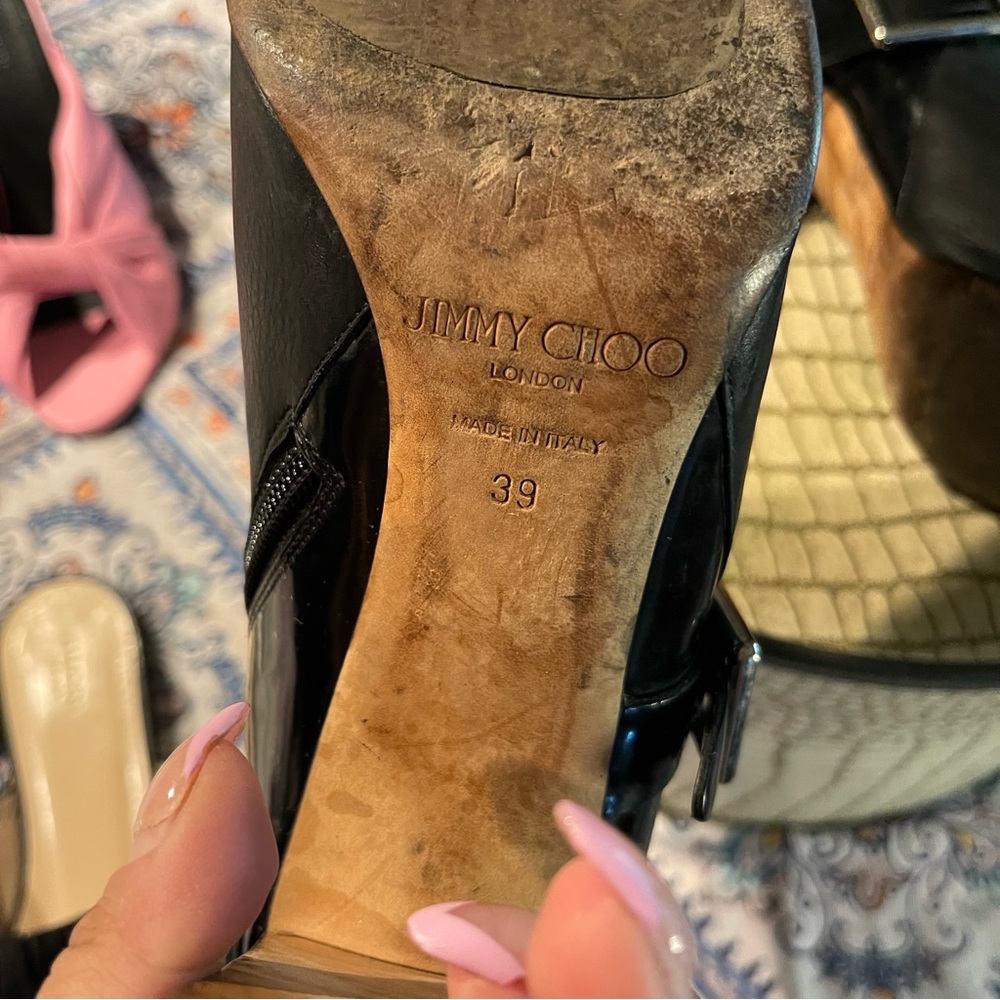 Jimmy Choo | Black Leather Ankle Boots Size: 39 - Picture 5 of 10